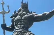 Reportan falso retiro de estatua de Poseidn en Puerto Progreso