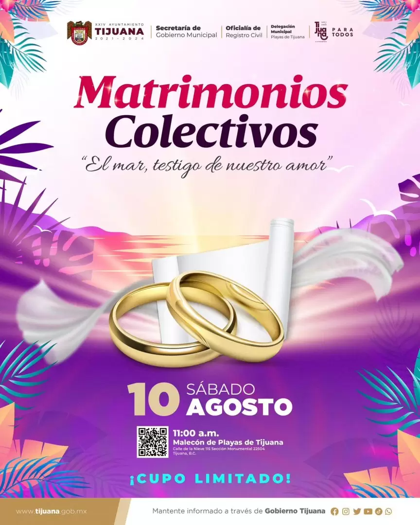 Matrimonios colectivos en Playas de Tijuana