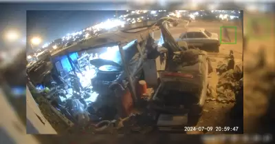 Capturan en video la huida de los presuntos agresores de dos ni�os en El Laurel