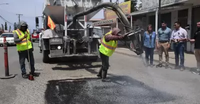 Acciones de bacheo en el Ex Ejido Chapultepec