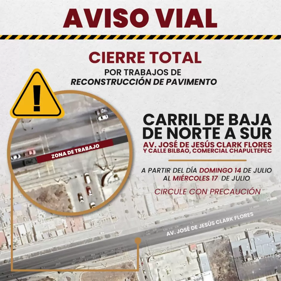 Cierre vial en Clark Flores y Calle Baha Asuncin