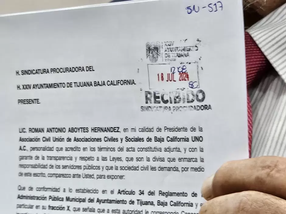 Aboytes presenta denuncia contra alcaldesa de Tijuana y Oficial Mayor por irregularidades en asignaci�n de bases sindicales