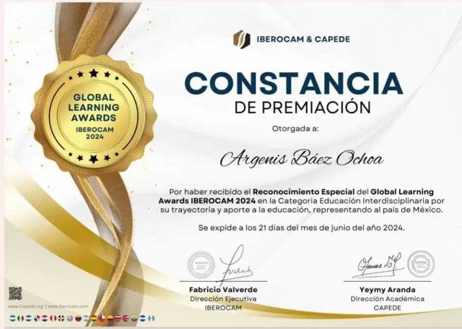 Constancia de premiacin