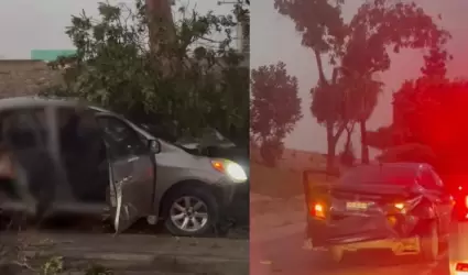 Accidente de tr�nsito congestiona V�a R�pida Oriente en Tijuana