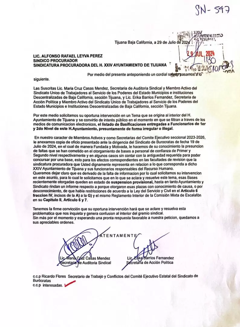 Bur�cratas denuncian anomal�as en bases sindicales otorgadas por Monserrat Caballero