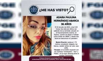 Pesquisa de Adara Paulina Hern�ndez Abarca de 36 a�os de edad