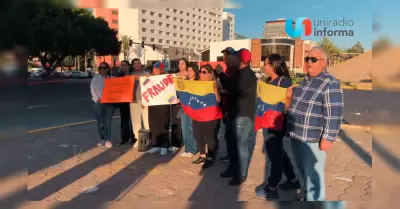 Ciudadanos venezolanos en Tijuana protestan contra resultados electorales en su