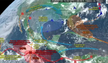 Fen�menos meteorol�gicos de este martes en M�xico