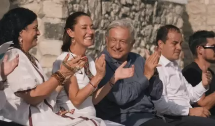 Visita de L�pez Obrador y Claudia Sheinbaum a la obra de reconstrucci�n de la pa