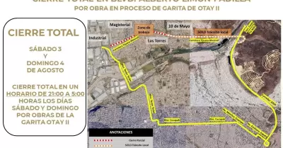 Habr� cierre total en Bulevar Alberto Lim�n Padilla por obra de SEDENA