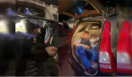 Automovilistas descubren personas ocultas en sus veh�culos al cruzar la frontera