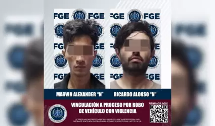 Dos hombres quedan en prisi�n preventiva por robo de veh�culo con violencia