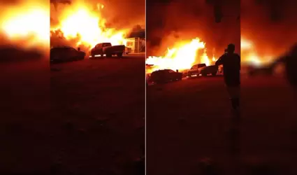 Incendio en taller mec�nico en la colonia Aeropuerto es controlado por Bomberos