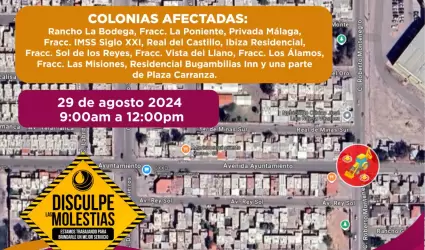 Interrupci�n del suministro de agua potable por instalaci�n de tuber�a profunda