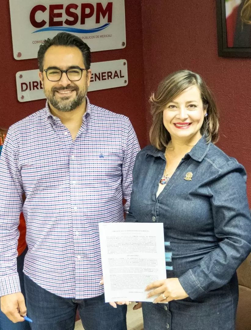 Firma del contrato colectivo de trabajo 2024 entre CESPM y Sindicato de Burcratas de Mexicali