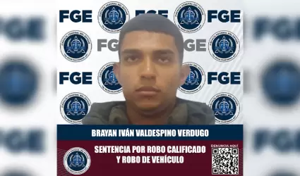 Culpable de robo calificado y robo de veh�culo sentenciado a 10 a�os de prisi�n