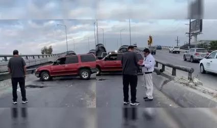 Automovilista cay� de puente en bulevar Federico Ben�tez L�pez