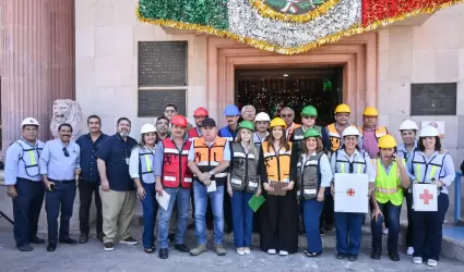 Se realiz� en Palacio Municipal un simulacro y evacuaci�n