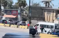 Motociclista y conductor de taxi resolvieron disputa vial a pedradas cerca de la garita de Otay