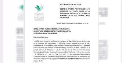 CEDHBC emite recomendacin a polica de Tijuana por cada y muerte de detenida d