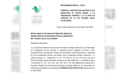 CEDHBC emite recomendaci�n a polic�a de Tijuana por ca�da y muerte de detenida d