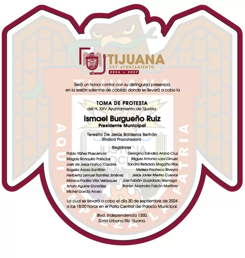 Alistan toma de protesta de Ismael Burgueo Ruiz como Presidente Municipal de Tijuana