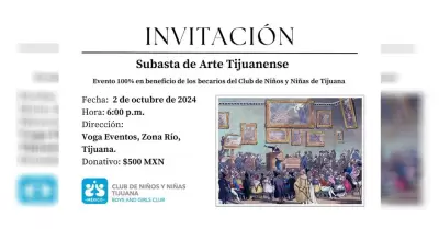 Realizar�n subasta de arte en beneficio del club de ni�os y ni�as de Tijuana