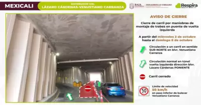 Obras del distribuidor vial L�zaro C�rdenas y Venustiano Carranza