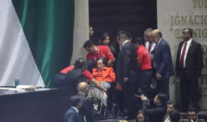 Llegada de Ifigenia Mart�nez, presidenta de la C�mara de Diputados al recinto le