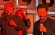 Captan a Gael Garc�a y Diego Luna en karaoke cantando "Quiero que me quieras" de "Rudo y cursi"