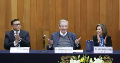 La Facultad de Derecho de la UNAM rindi� un homenaje al ministro Luis Mar�a Agui