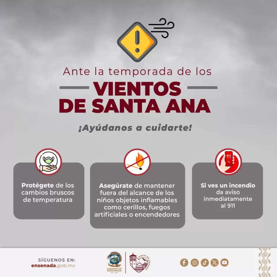 Informaci�n preventiva sobre los vientos Santa Ana