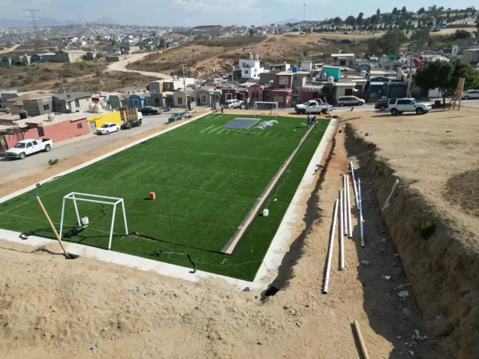 Registra avance del 95% la construcci�n del parque en Villas de Sol II