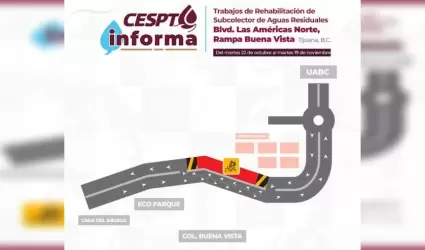 Anuncian cierre parcial del bulevar Las Am�ricas y rampa Buena Vista por obras d