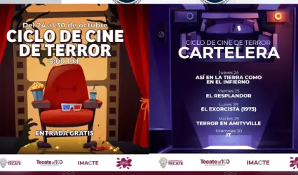Proyectar�n pel�culas cl�sicas en ciclo de cine de terror sin costo de IMACTE