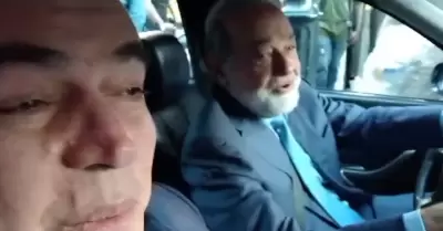 Carlos Slim sale de reuni�n con Sheinbaum acompa�ado de Francisco Cervantes