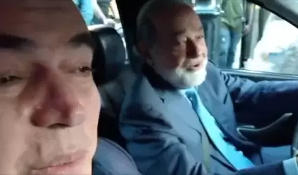 Carlos Slim sale de reuni�n con Sheinbaum acompa�ado de Francisco Cervantes