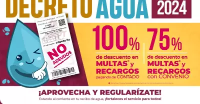 Decreto de condonaci�n de recargos por consumo de agua