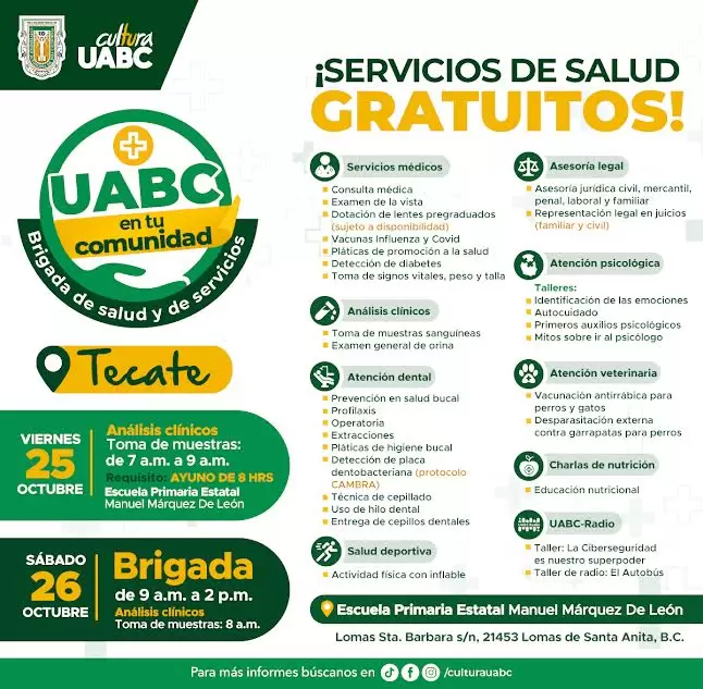 La UABC ofrecer� brigada de salud y servicios en Tecate