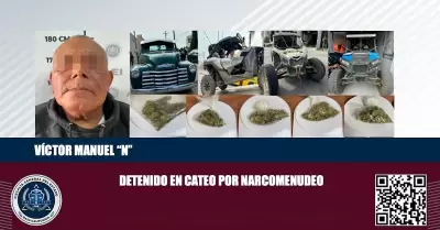 La Fiscal�a General del Estado detiene a sujeto en cateo por narcomenudeo