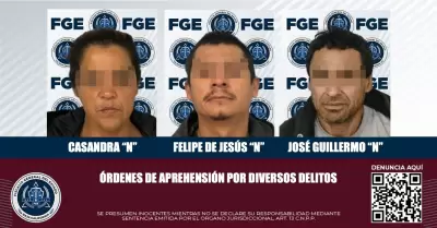 FGE ejecuta �rdenes de aprehensi�n por delitos relacionados con robo de veh�culo