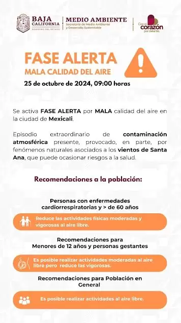 Mala calidad de aire en Mexicali