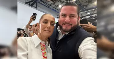 Claudia Sheinbaum y alcalde Ismael Burgue�o