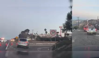 Cierre de la carretera esc�nica por accidente grave en San Antonio del Mar