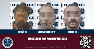 FGE obtiene vinculaci�n a proceso para tres hombres por el delito de robo de veh