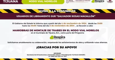 Contin�a SIDURT montaje de trabes en Nodo Morelos este lunes