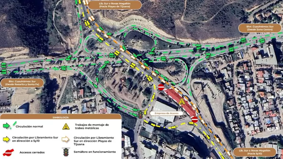 Contin�a SIDURT montaje de trabes en Nodo Morelos este lunes