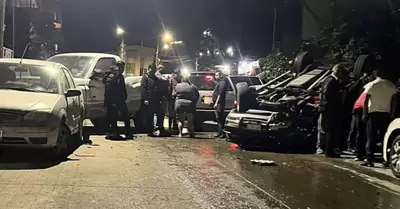 Accidente m�ltiple en Ca��n Azteca involucra al menos cuatro veh�culos