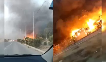 Incendio en Valle Redondo afecta tr�nsito y amenaza construcciones cercanas