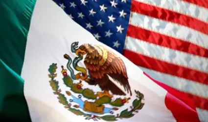 Bandera de M�xico y Estados Unidos